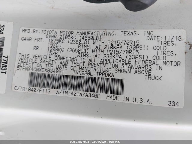 5TFNX4CNXEX034901 Toyota Tacoma