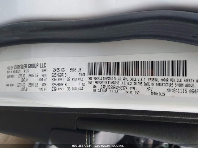 Jeep Cherokee Limited 2014 1C4PJMDS9EW236374 Image 9