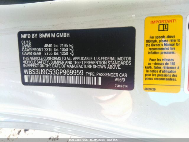 WBS3U9C53GP969959 BMW M4