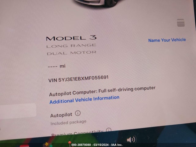 Tesla Model 3 Long Range Dual Motor All-wheel Drive 2021 5YJ3E1EBXMF055691 Image 14