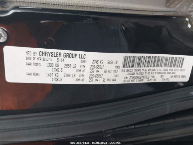 2C4RDGBG1ER420832 Dodge Grand Caravan American Value Pkg
