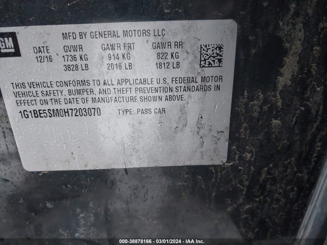 Chevrolet Cruze Lt Auto 2017 1G1BE5SM0H7203070 Image 9