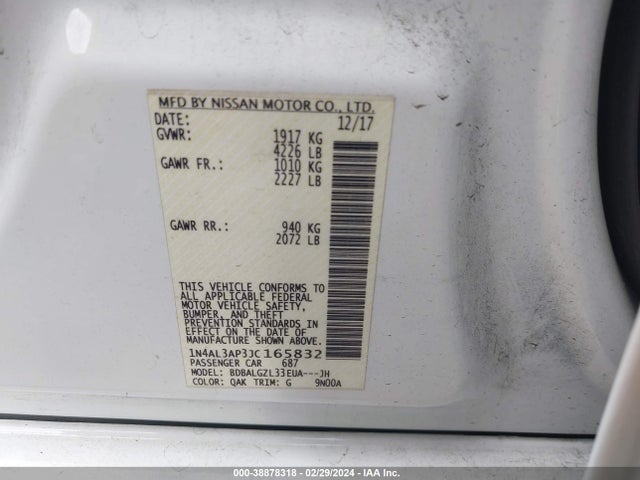 Nissan Altima 2.5 S 2018 1N4AL3AP3JC165832 Image 9