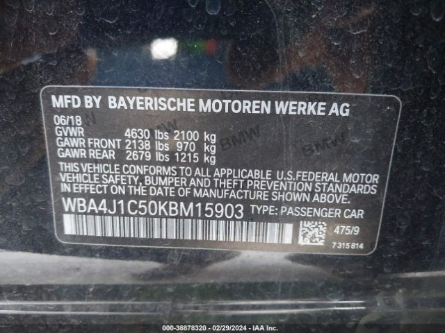 WBA4J1C50KBM15903 BMW 430i Gran Coupe