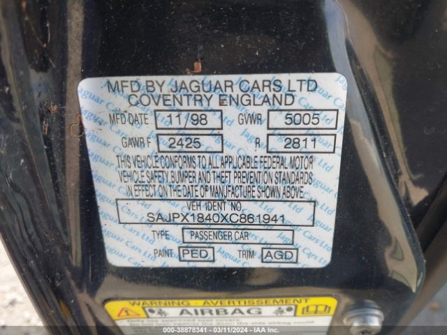 1999 JAGUAR XJR SAJPX1840XC861941 Photo 8