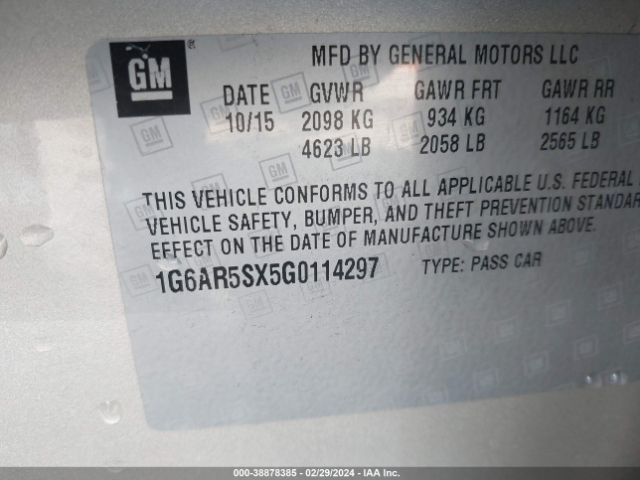 1G6AR5SX5G0114297 Cadillac Cts Luxury Collection