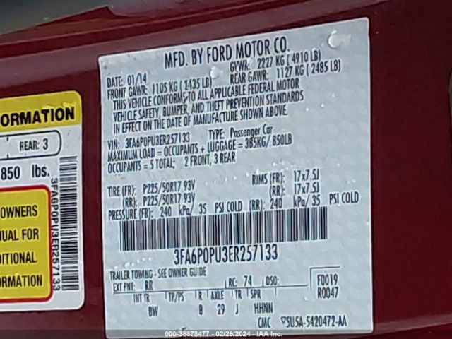 3FA6P0PU3ER257133 Ford Fusion Energi Se Luxury