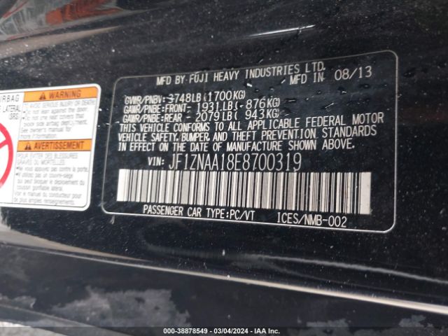 JF1ZNAA18E8700319 Scion FR-S