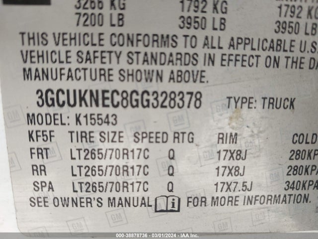 Chevrolet Silverado 1500 Wt 2016 3GCUKNEC8GG328378 Image 9