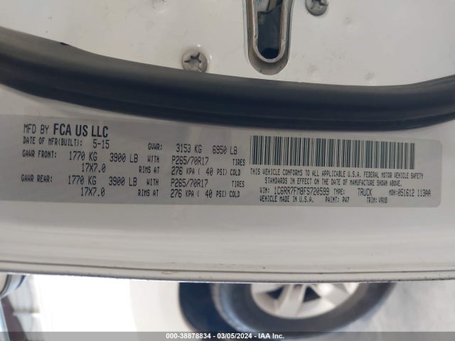 RAM 1500 Tradesman 2015 1C6RR7FM8FS720599 Image 9