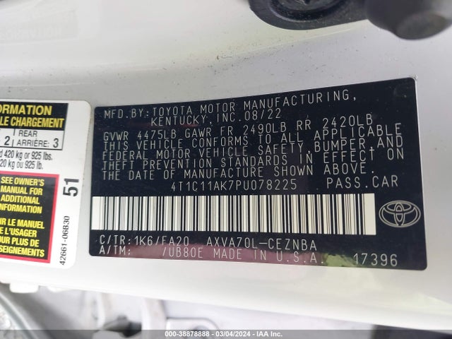 Toyota CAMRY LE 2023 4T1C11AK7PU078225 Image 9