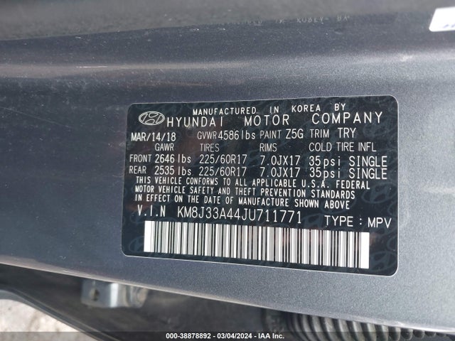 Hyundai Tucson Sel Plus 2018 KM8J33A44JU711771 Image 9