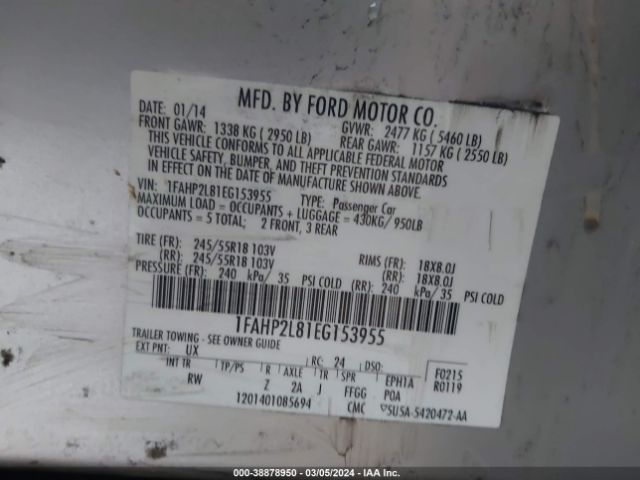 1FAHP2L81EG153955 Ford POLICE INTERCEPTOR