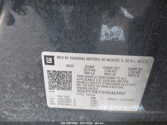 Chevrolet Silverado 1500 1lt 2018 3GCPCREC0JG412557 Image 9
