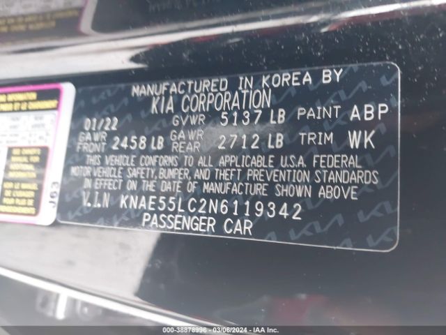 KNAE55LC2N6119342 KIA Stinger Gt2