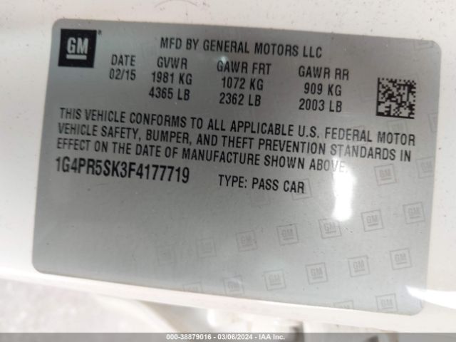 1G4PR5SK3F4177719 Buick Verano Convenience Group