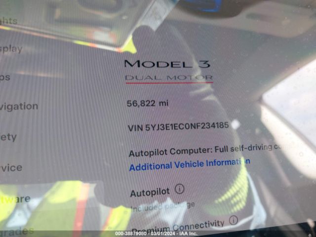 5YJ3E1EC0NF234185 Tesla Model 3 Performance Dual Motor All-wheel Drive