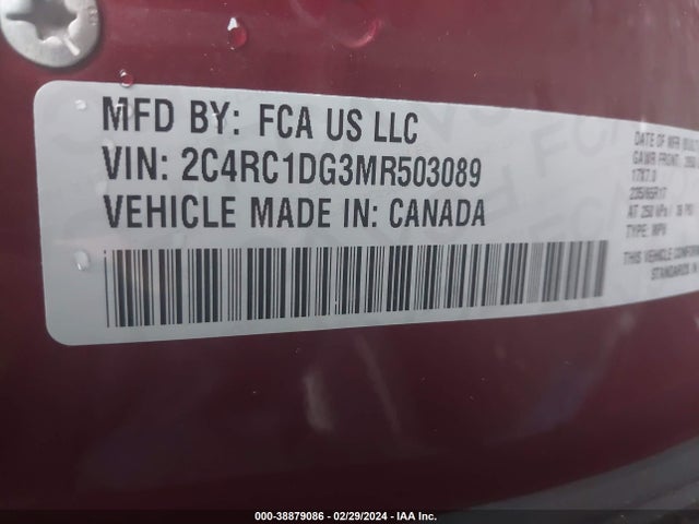 2C4RC1DG3MR503089 Chrysler Voyager Lxi