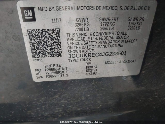 Chevrolet Silverado 1500 2lt 2018 3GCUKREC4JG238501 Image 9