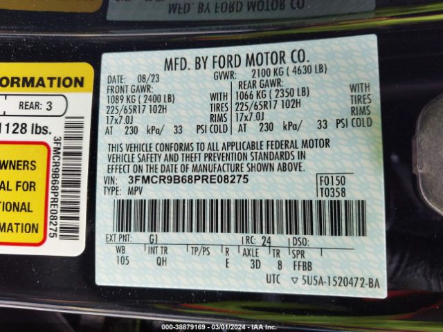 3FMCR9B68PRE08275 Ford Bronco Sport Big Bend
