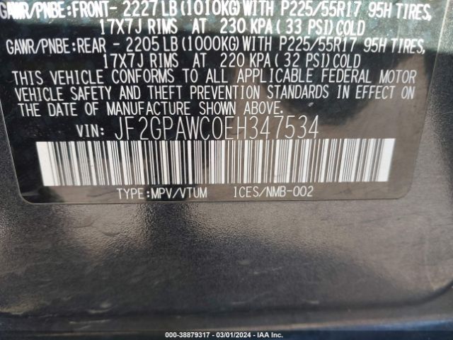 JF2GPAWC0EH347534 Subaru Xv Crosstrek 2.0i Premium