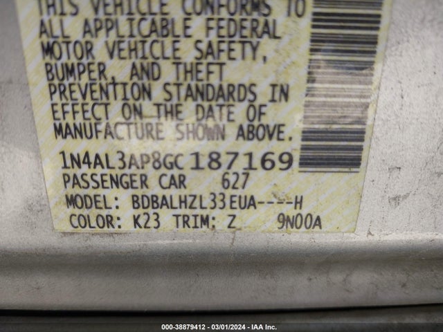 Nissan Altima 2.5 Sr 2016 1N4AL3AP8GC187169 Image 9