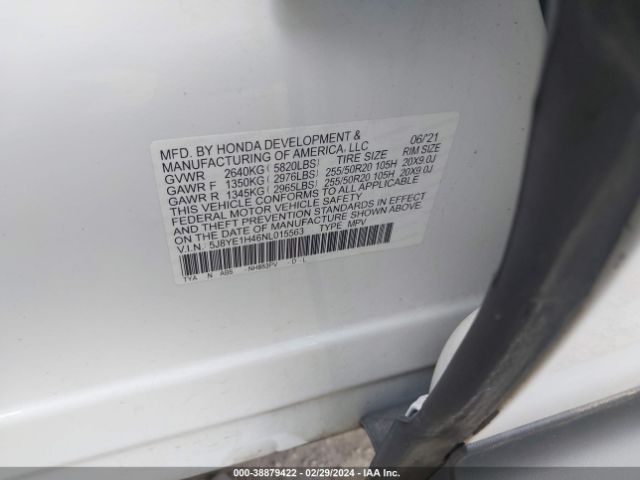 5J8YE1H46NL015563 Acura Mdx Technology Package