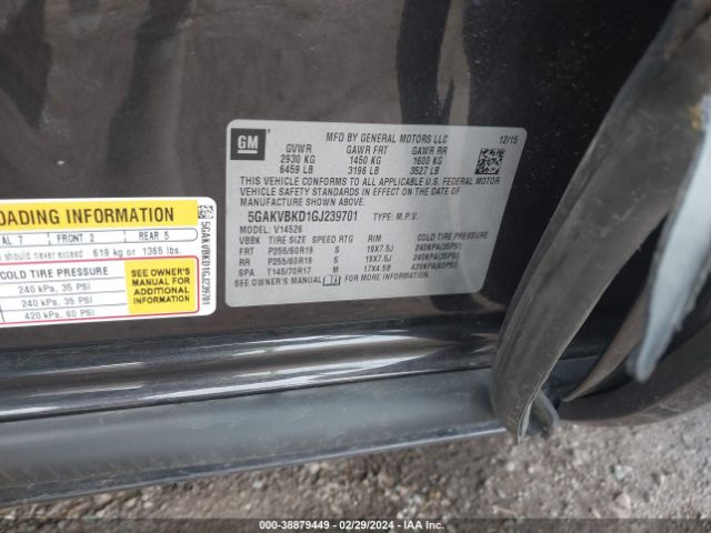 5GAKVBKD1GJ239701 Buick Enclave Leather