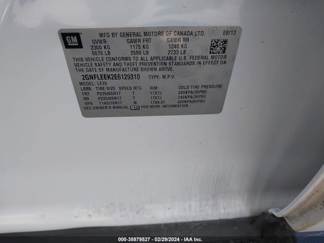 Chevrolet EQUINOX LS 2014 2GNFLEEK2E6129310 Image 9