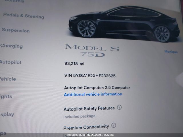 5YJSA1E2XHF232625 Tesla Model S 100d/60d/75d/90d/p100d