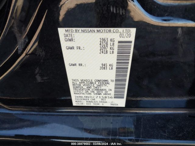 1N4BL4BV2LC215856 Nissan Altima S Fwd