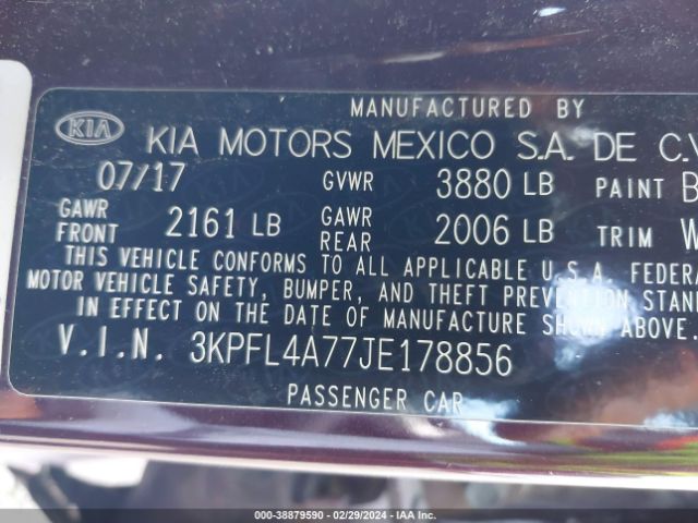 3KPFL4A77JE178856 KIA FORTE LX