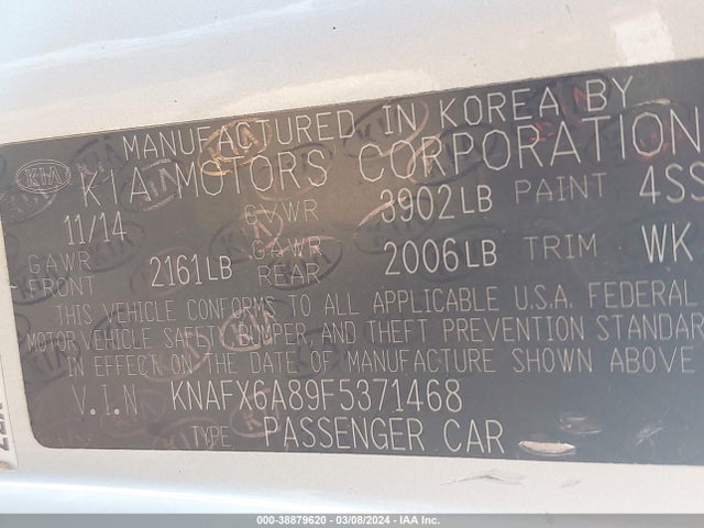 KIA Forte Koup Ex 2015 KNAFX6A89F5371468 Image 9