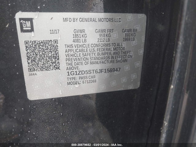 Chevrolet MALIBU LT 2018 1G1ZD5ST6JF158947 Image 9