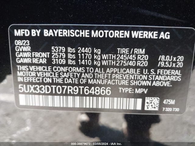 5UX33DT07R9T64866 BMW X4 Xdrive30i