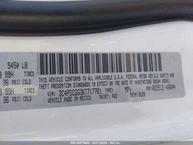 3C4PDCGG3KT717781 Dodge Journey Crossroad