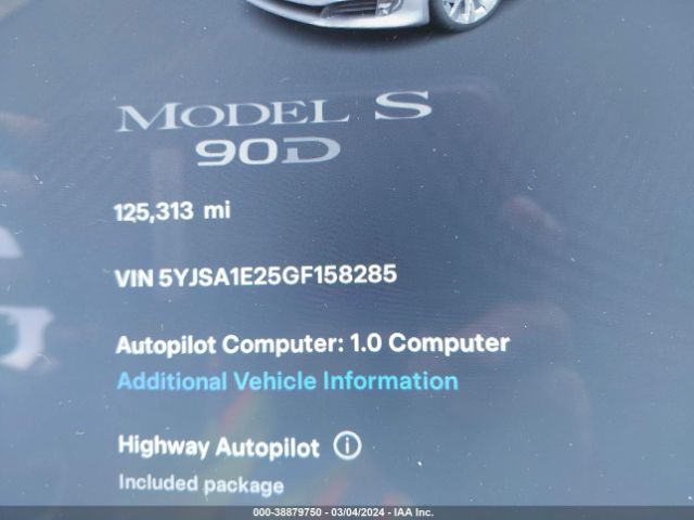 5YJSA1E25GF158285 Tesla Model S 60d/70d/75d/85d/90d