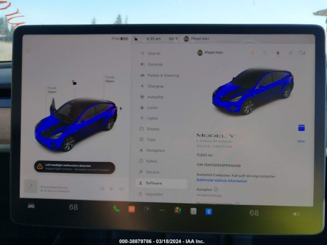 7SAYGDEE8PF619356 Tesla Model Y Awd/long Range Dual Motor All-wheel Drive