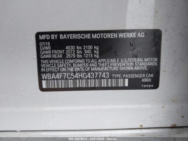 WBA4F7C54HG437743 BMW 430i Gran Coupe