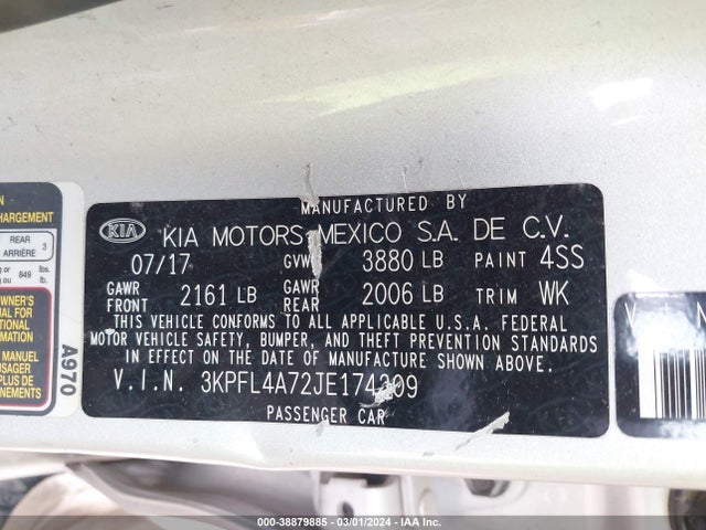 KIA FORTE LX 2018 3KPFL4A72JE174309 Image 9