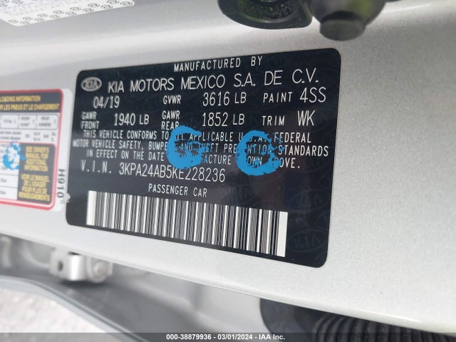 KIA Rio 2019 3KPA24AB5KE228236 Image 22
