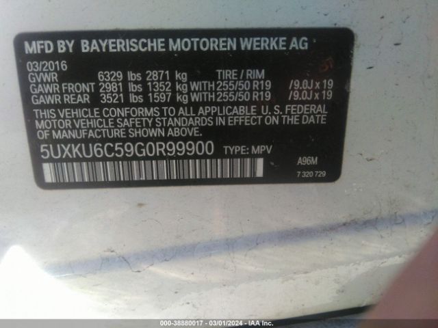 5UXKU6C59G0R99900 BMW X6 Xdrive50i