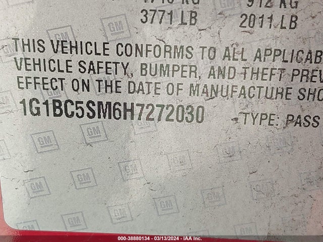 Chevrolet Cruze Ls Auto 2017 1G1BC5SM6H7272030 Image 9