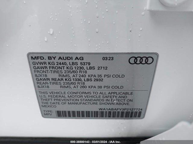 WA1ABAFY3P2127724 Audi Q5 Premium 40 Tfsi Quattro S Tronic