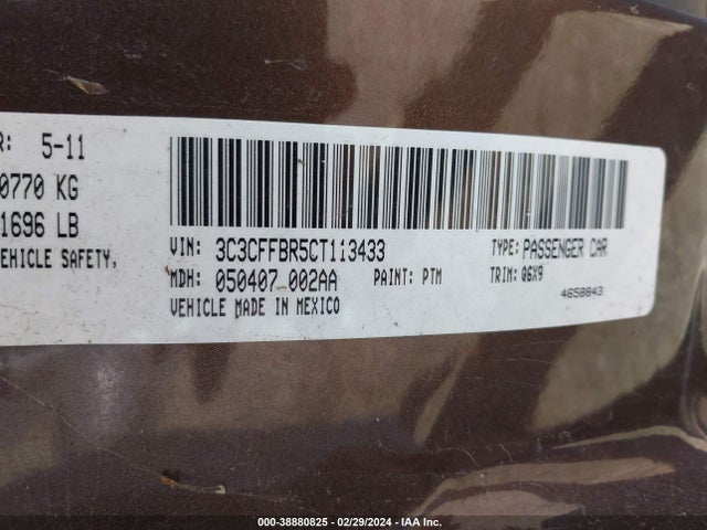 2012 FIAT 500 3C3CFFBR5CT113433 Photo 8