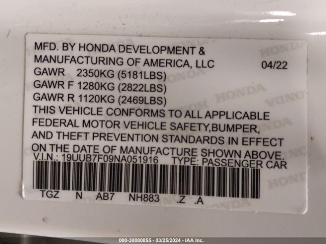 19UUB7F05MA001531 Acura Tlx Type S