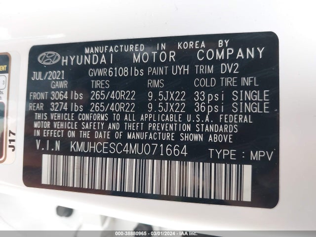 Genesis Gv80 3.5t Awd 2021 KMUHCESC4MU071664 Image 9