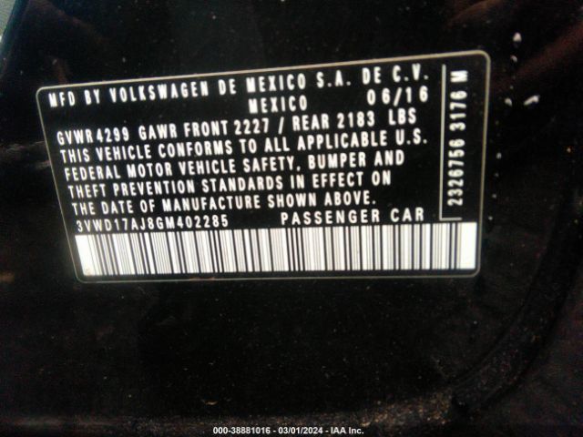 3VWD17AJ8GM402285 Volkswagen Jetta 1.8t Sport