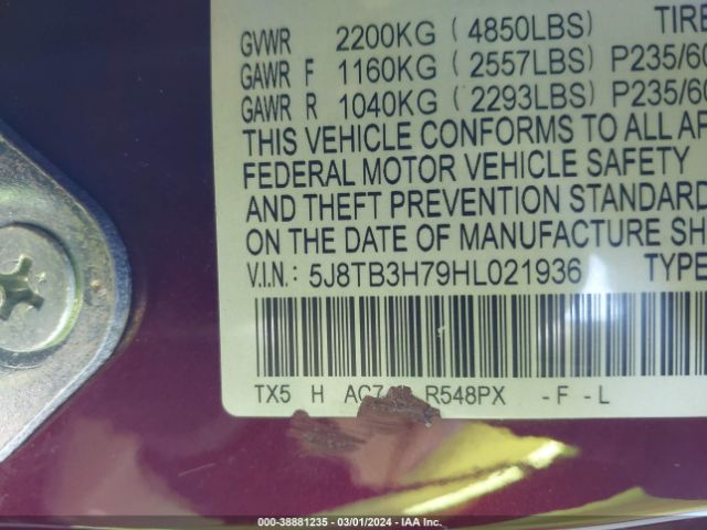 5J8TB3H79HL021936 Acura Rdx Advance Package