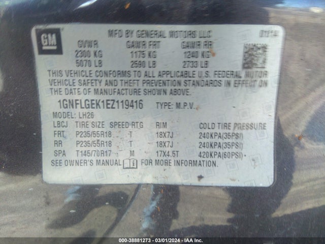 Chevrolet Equinox 2lt 2014 1GNFLGEK1EZ119416 Image 9